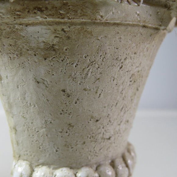 Pair of Vintage Faux Stone Floral Urn Bookends or Door Stops Distressed design - Picture 7 of 12